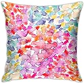 VARUN Colorful Painting Throw Pillow Covers Multicolor Watercolor Spot Red Green Yellow Square Pillowcases for Home Decor Sofa Car Bedroom Pillow case 18x18inch