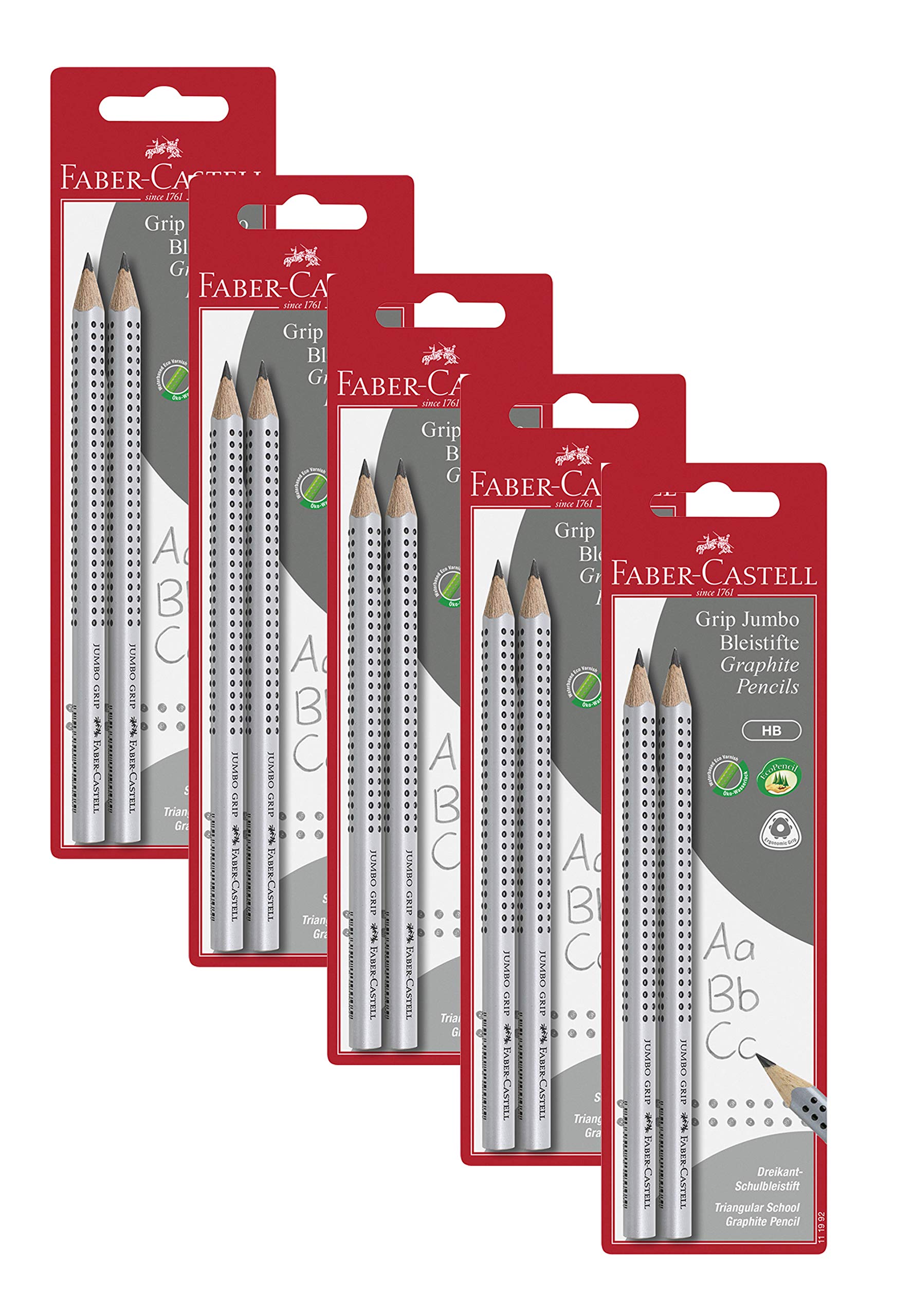 Faber-Castell 111992 Jumbo Grip HB Pencil (Pack of 2, Jumbo Pencil, 5 Packs)