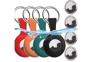 WANCHEL 4 Pack AirTag Holder with Keychain AirTag case with Anti-Lost Keychain, Protective Air Tag, Item Finders, for for Dog, Cat, Luggage, Wallet, Backpacks
