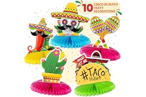 JOYOUSA Mexican Table Centerpiece Set - 10 Pack - Cinco de Mayo Party Decorations Fiesta Party Decorations Supplies Favors Decor - Mexican Themed Party Decorations Accessories