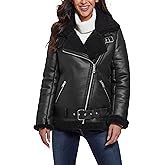 GUESS womens Lena Belted Faux Shearling