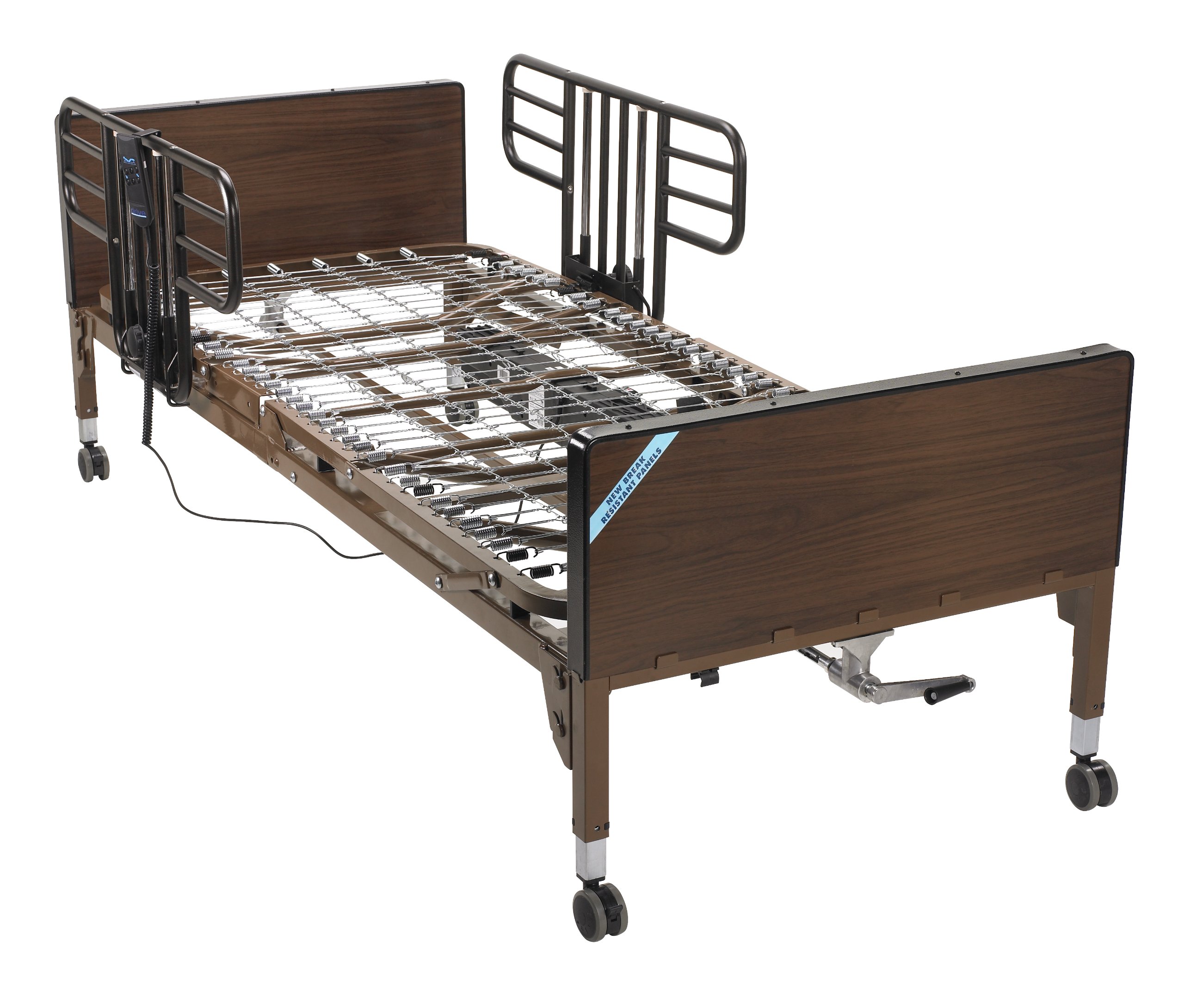 Drive Medical No Gap Deluxe Half Length Side Bed Rails with Brown Vein