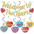Gold Glittery Welcome To The Team Banner And Welcome Sign Hanging Decorations, DIY Welcome Banner, Welcome Decorations for New Employee Coworker Teacher Colleague Staff Team Member Office Party