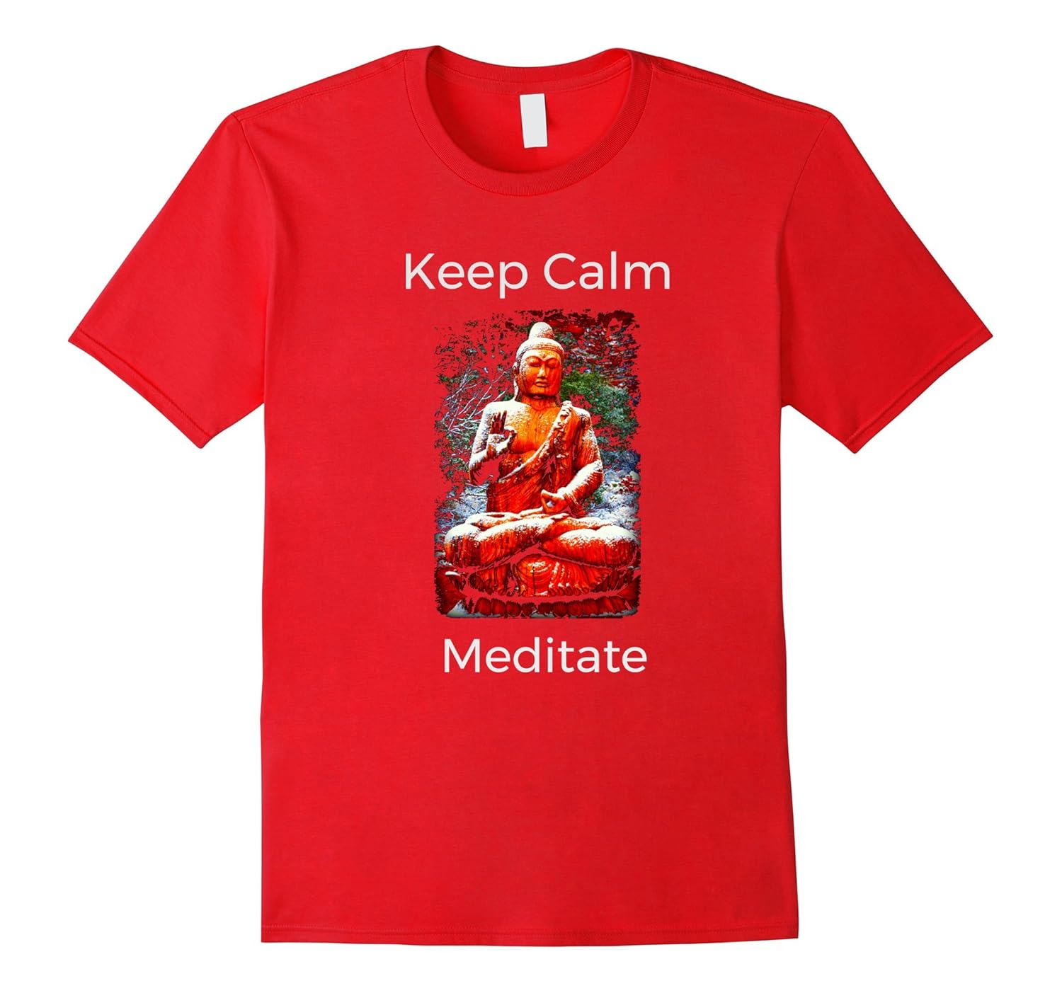 Buddha Meditating T-shirt Sedona Statue-Rose