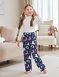 Arshiner Pajama Pants for Girls Long Sleep Plaid