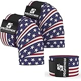 ProFitness Weightlifting Knee Wraps (Pair) – Adjustable Compression Sleeves for Cross Training, Squats, Powerlifting, Weightl