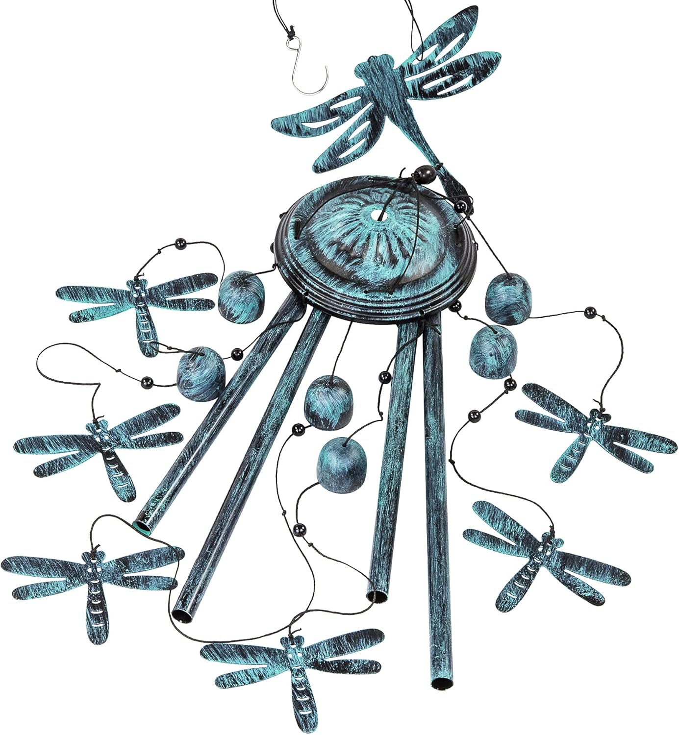 Monsiter QE Wind Chimes, Outdoors Wind Chimes with 4 Aluminum Tubes - Dragonfly Wind Chime with S Hook, Wind Bells Hanging Decorate for Patio, Garden, Backyard or Porch : Garden & Outdoor