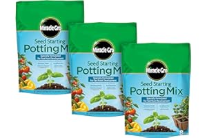 Miracle-Gro Seed Starting Potting Mix, Enriched with Plant Food, For Starting Seeds or Cuttings in Containers, 8 qt., 3-Pack