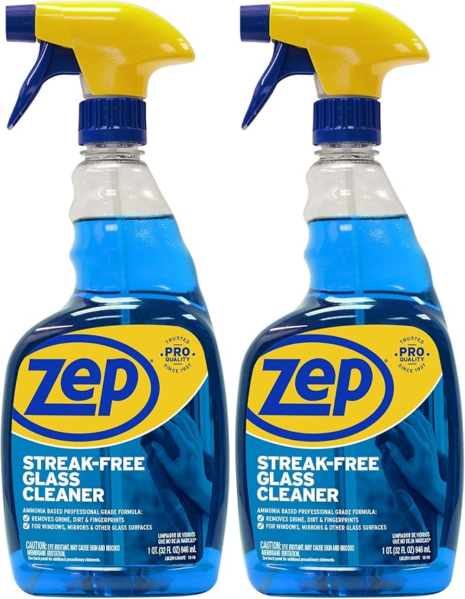 Zep Streak Free Glass Cleaner 32 oz (2 pack) ReadyToUse Powerful