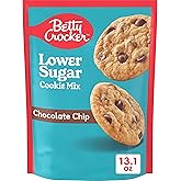 Betty Crocker Lower Sugar Cookie Mix, Chocolate Chip, 13.1 oz | 25% Less Sugar Than Regular Chocolate Chip Cookie Mix, No Artificial Sweeteners, Just Add Butter &amp; Egg