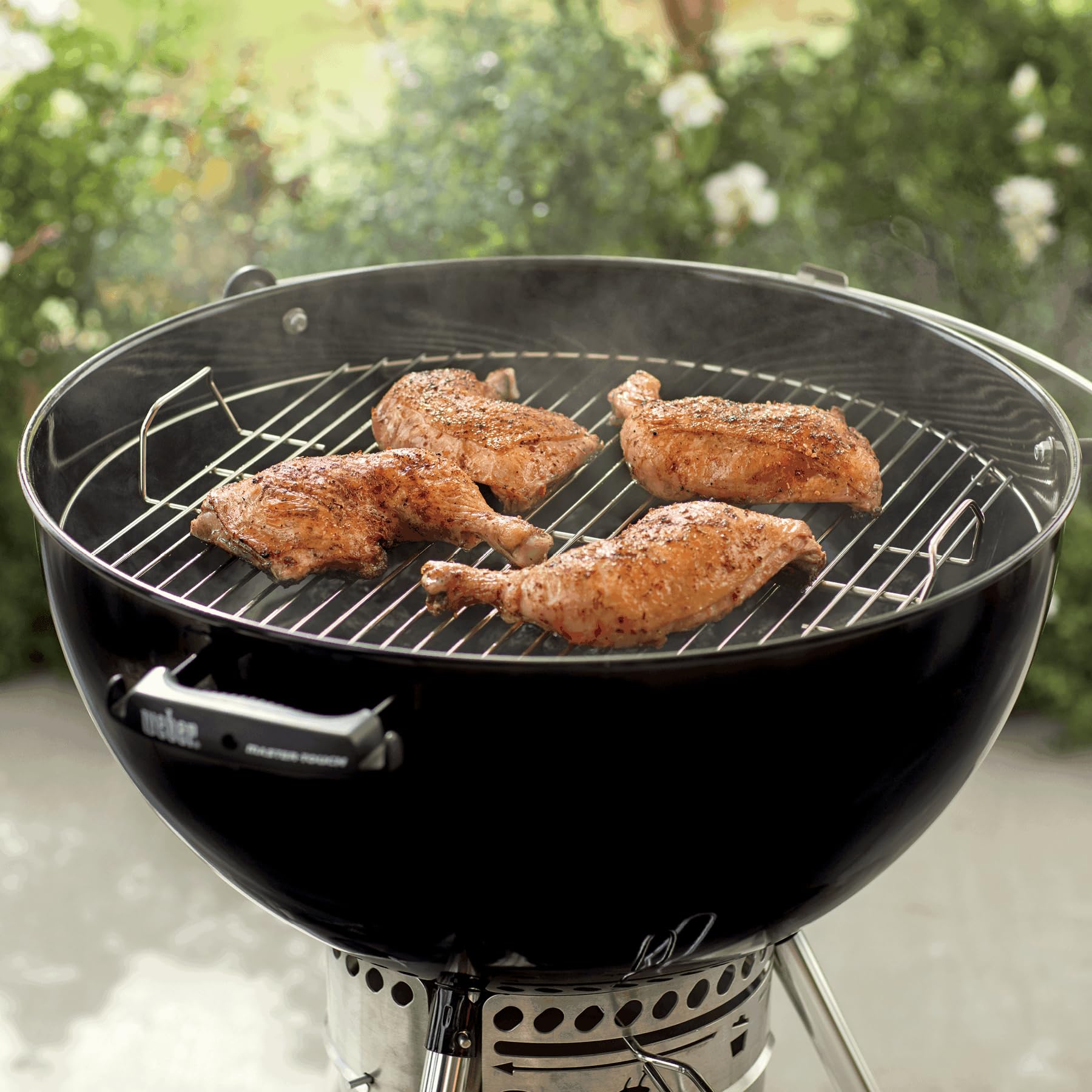 7436 54,6CM Rund Grillrost Klappbarem für Weber 57CM Holzkohlegrills,Grillrostersatzteil für Weber One-Touch Wasserkocher PCH835, Gourmet System,Bar-B-Kettle,Master-Touch,Smokey Mountain Cooker Smoker 7