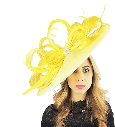 yellow fascinator hat