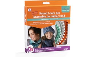 Authentic Knitting Board 'Premium' Chunky Round Knitting Looms Set, 5/8" Large Gauge KB Looms (3 Loom Set)