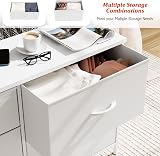 Nicehill White Dresser 5 Drawers Modern Wood Top Steel Frame 30x100x61 view 6