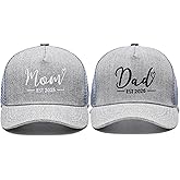 labi baby Embroidered Mom And Dad Est 2025 Hats Grey Caps for New Parents, New Mommy/Baby Shower Gifts Pregnancy Announcement First Time Mom Dad Gift Couple Hats for Family Photos