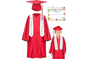 QZYL Kindergarten Graduation Cap and Gown Set, Unisex Congrats Grad Outfit with Tassel & Certificate for Kindergarten