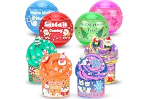 Joytry Christmas Stocking Stuffers, 4 Pack Butter Slime Balls Kit for Kids, Surprise Christmas Slime Gift with Cute Polar Bea