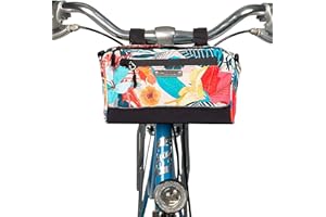 Po Campo Bike Bags and Accessories – Kinga Handlebar Bag 2 – Waterproof Bicycle Bag – Handle Bar Storage Bag – Front Mount Bike Bag that Converts to Crossbody Bag (Flora)