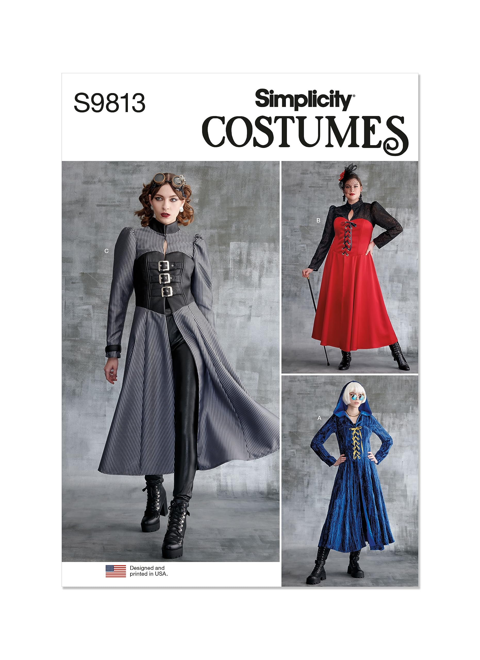 SIMPLICITY SS9813AA Misses' and Women's Costumes AA (10-12-14-16-18)