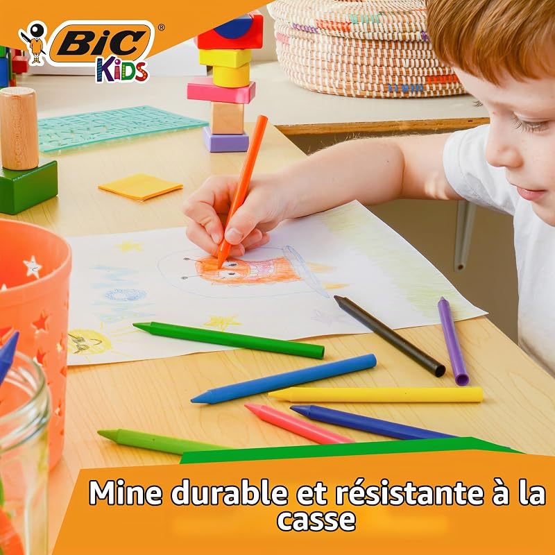 Kids Plastidecor Craies de Coloriage - Couleurs Assorties, Etui Carton de 24
