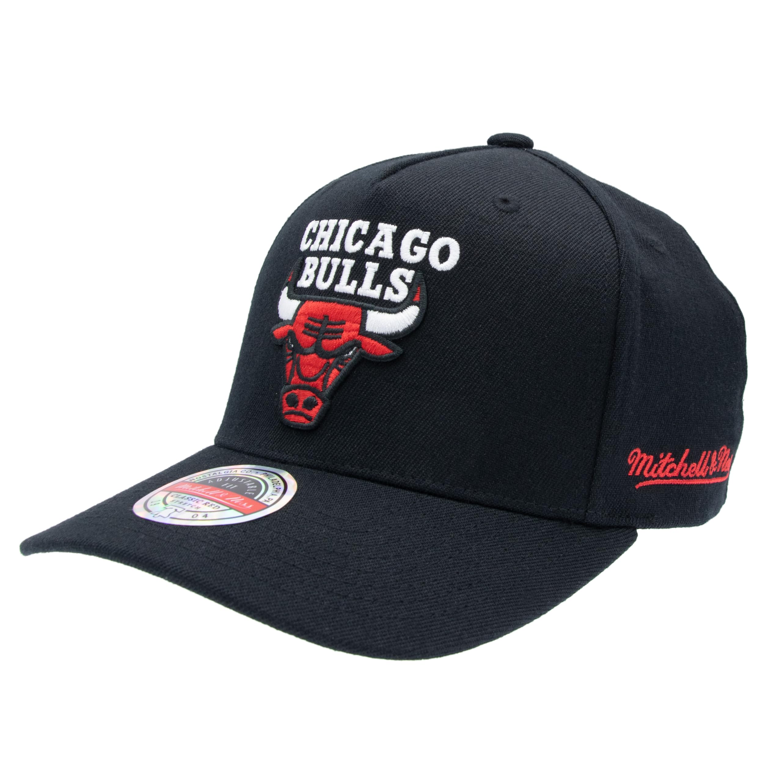 Mitchell & Ness NBA Curved Eazy Snapback Baseball Cap Black One Size Adjustable Men Women Kids Unisex Spring Summer Autumn Winter, black, One Size