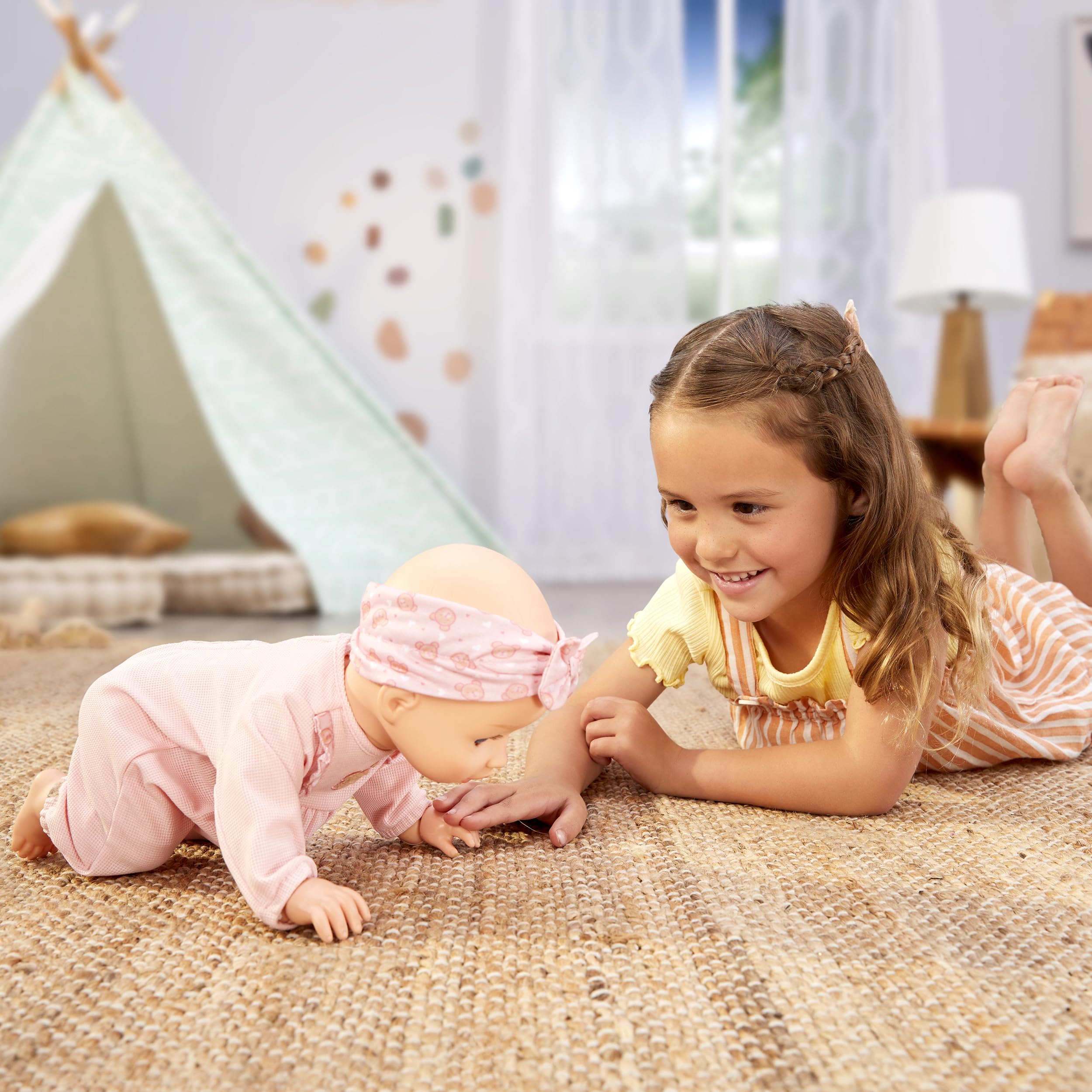 Baby Born Learn to Walk Baby Doll Annabell - Blue Eyes: Realistic Features for Kids Ages 3+, Walks, Crawls, Sits & Kicks, Eyes Open & Close, Multiple Sound Effects