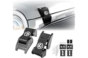 USR UNIQUE STYLE RACING USR 07-25 JK and JL HOOD LATCHES Metal Constructed Lock Catch – HeavyDuty Hoodlatch Set (2pc) Compatible with 2007-2025 Jeep Wrangler Rubicon Sahara Sport Willys (SKULL EDITION w/INSTALL HARDWARE)
