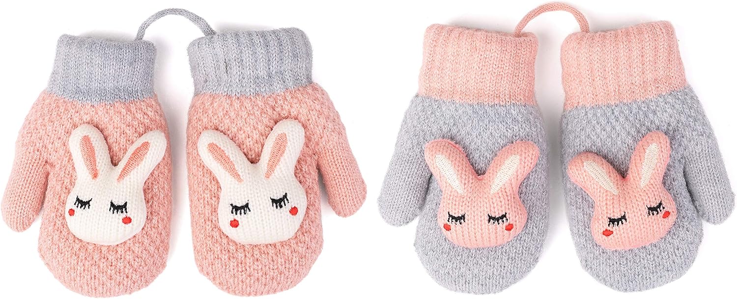 2 Pairs Toddler Mittens for Baby Boys Girls Winter Sherpa