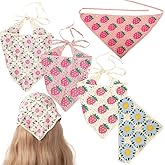 KuuGuu Crochet Bandanas Headbands Cute Flowers Hairbands Pink Knitted Headscarf Green Daisy Head Scarf Foral Headwrap