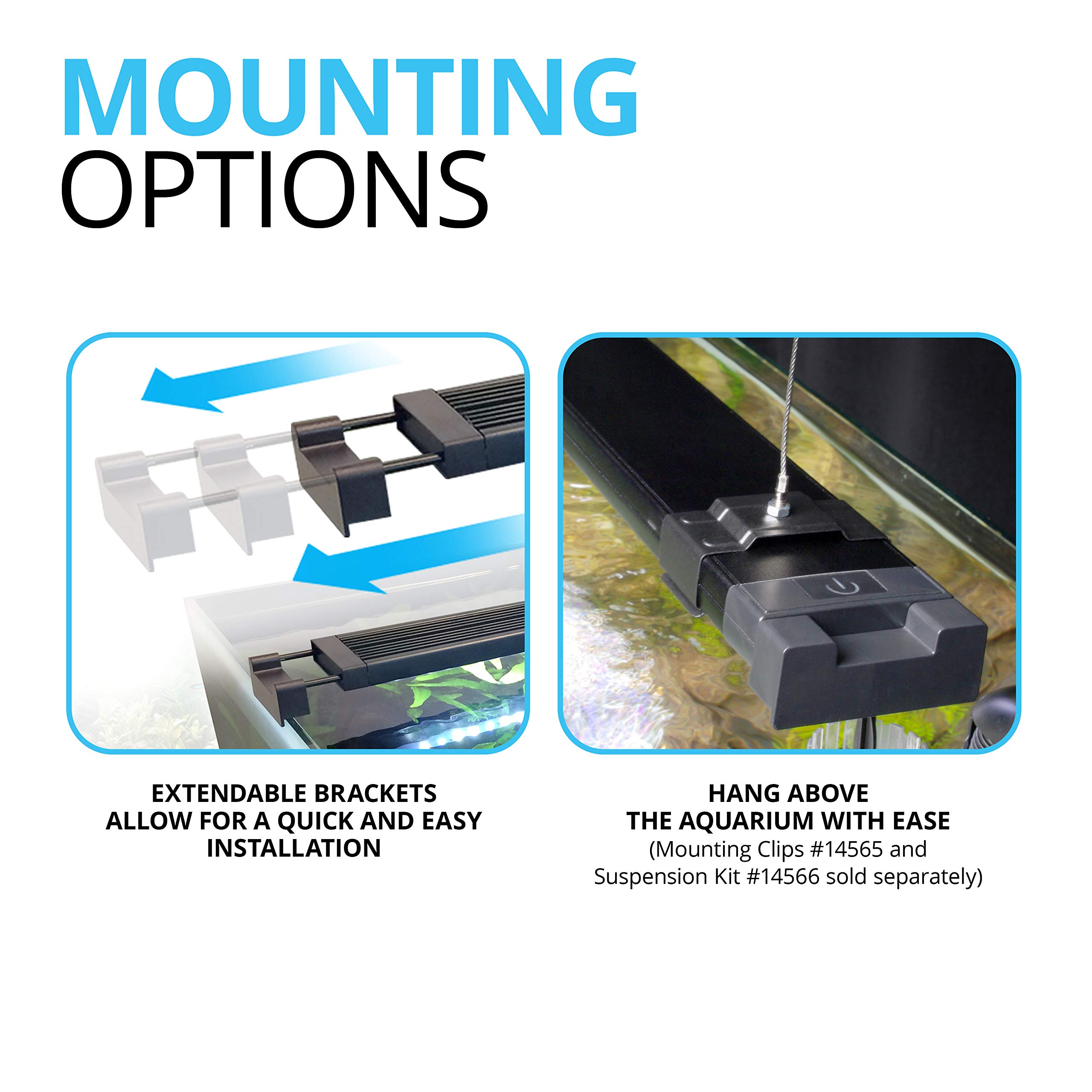 Fluval Aquasky 2.0 Bluetooth LED Aquarium Light – 27W, 36–48" | RGB + 6500K White | App-Controlled with 24-Hour Light Cycle & Weather Effects | IP67 Waterproof | Wide 120 Coverage - View 8