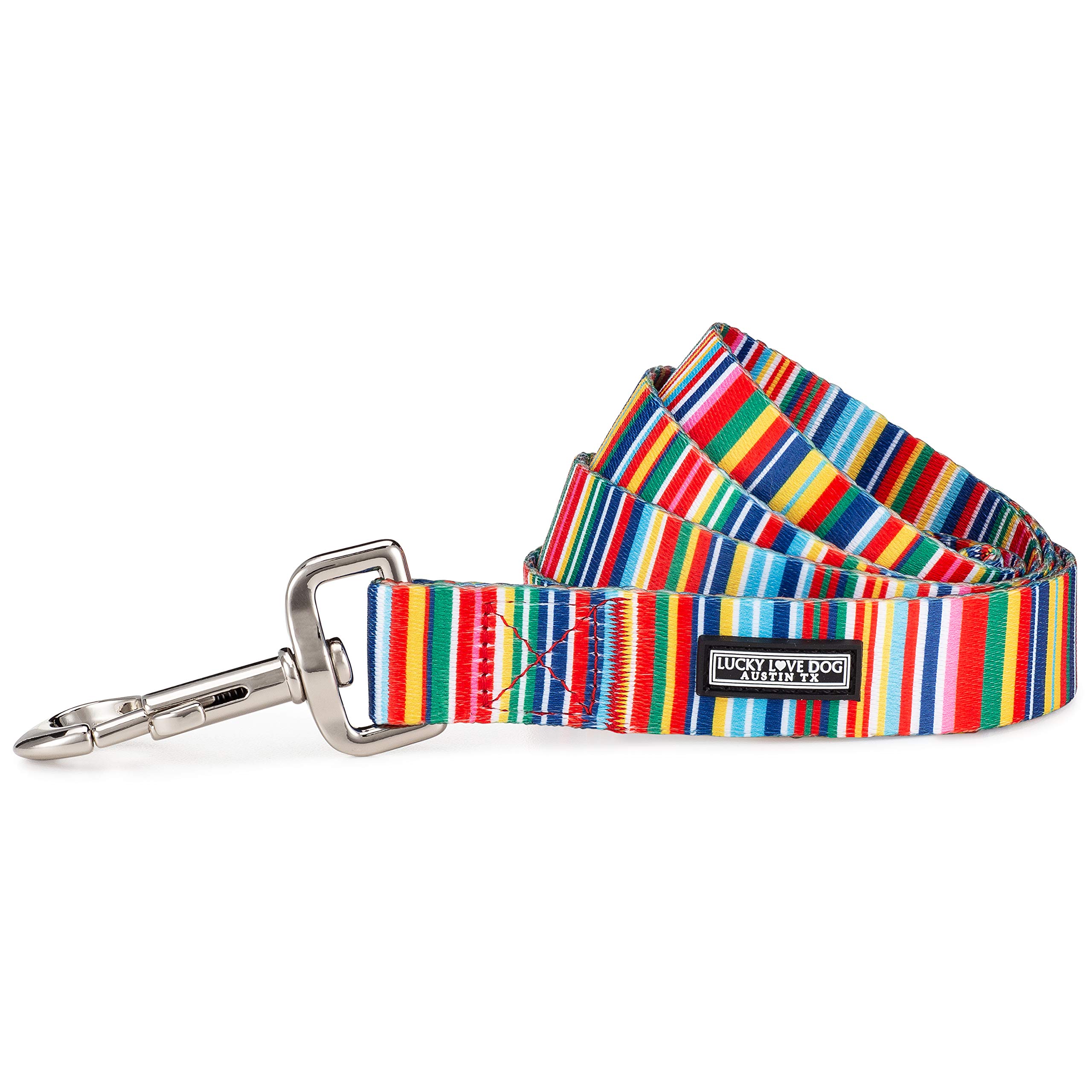 Lucky Love Dog Collars |Girl or Boy Dog Leash - Small to Medium Dogs - Rainbow Stripes - Hippie, Large