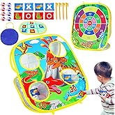 3 in 1 Bean Bag Toss Game for Kids, Toddler Toys for 2 3 4 5 Year Old Boys Girls Christmas Birthday Gifts, Dinosaur Cornhole Party Carnival Games Backyard Outdoor Outside Toys Ages 1-3 2-4 4-8 Easter