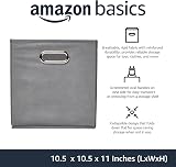 Amazon Basics Collapsible Fabric Storage Cubes 6-Pack Light Grey view 2