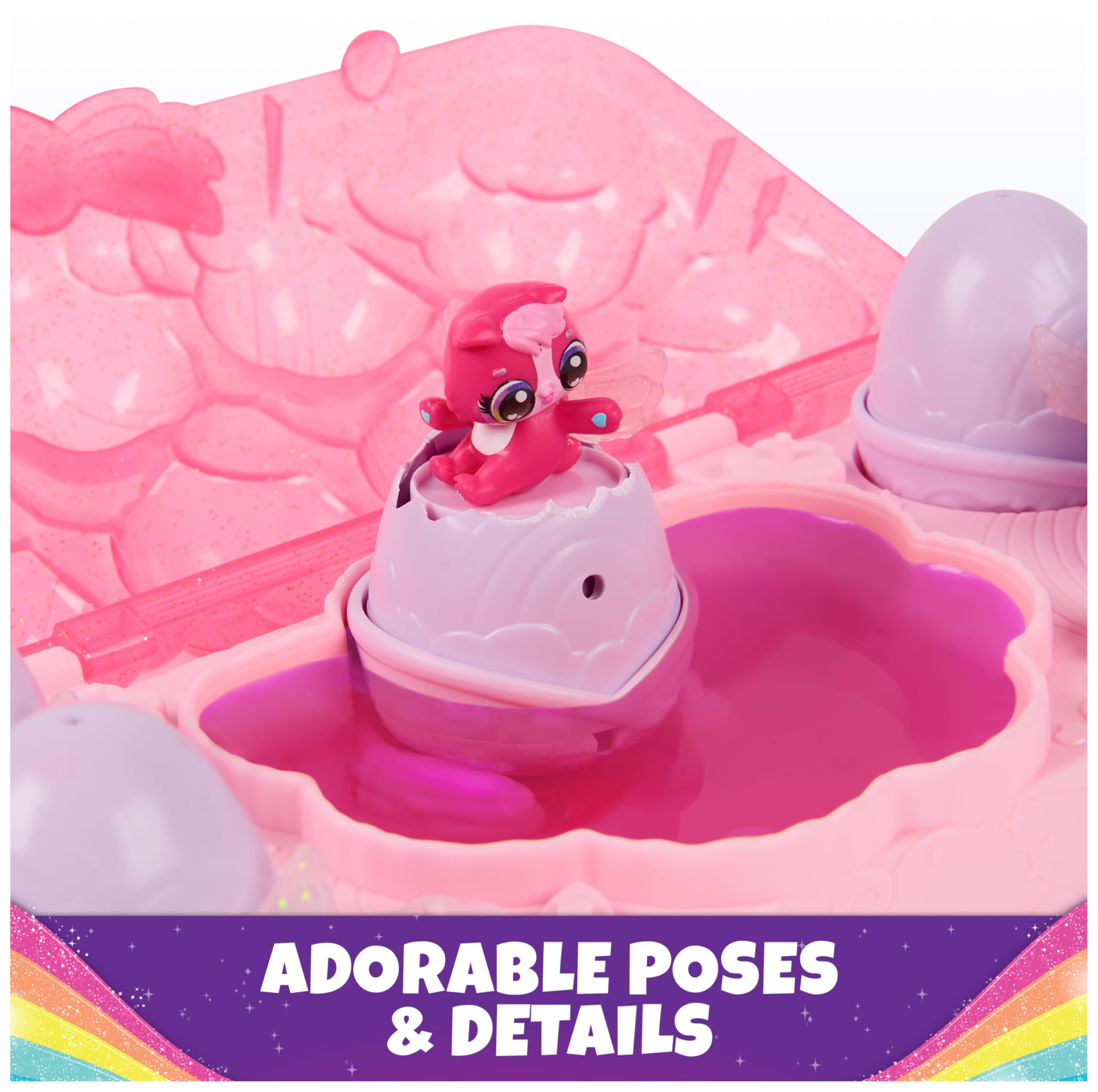 Hatchimals Alive, Rainbow Splash Egg Carton, 5 Mini Figures in Color Reveal Eggs & 10 Accessories, Gifts & Stocking Stuffers for Girls & Boys Ages 3 & up