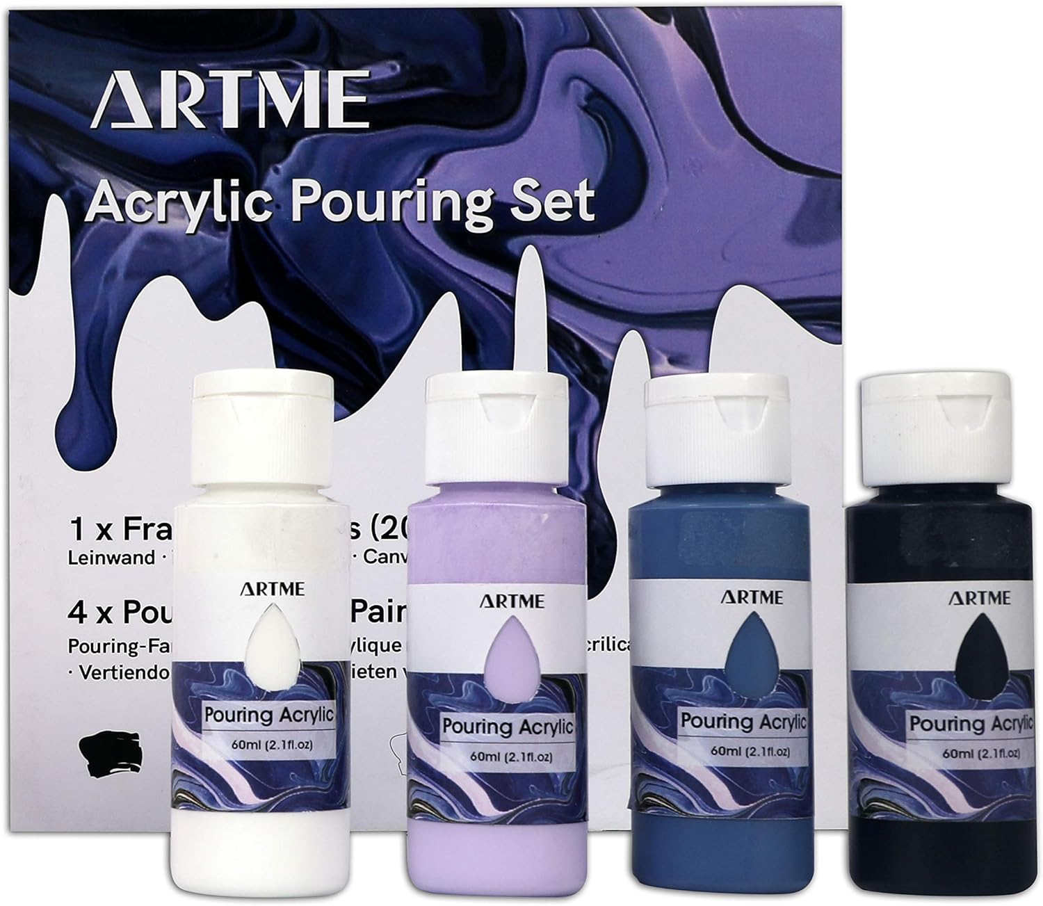 ARTME Acrylic Pouring Paint Set Includes 4 x High Flow Acrylic (60ml