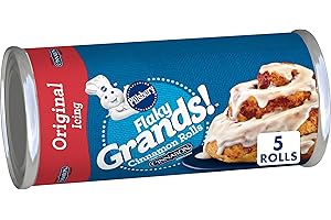 Pillsbury Flaky Grands! Cinnamon Rolls with Cinnabon Cinnamon and Original Icing, Refrigerated Canned Pastry Dough, 5 Ct, 17.5 oz