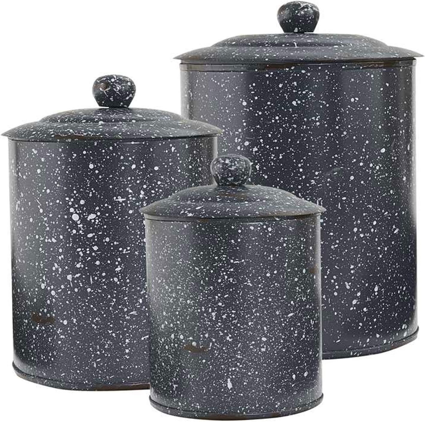 Granite Enamelware Canisters Set Gray