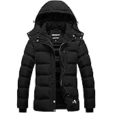 CREATMO US Women's Warm Winter Coat Waterproof Ski Jacket Padded Puffy Overcoat With Detachable Hood