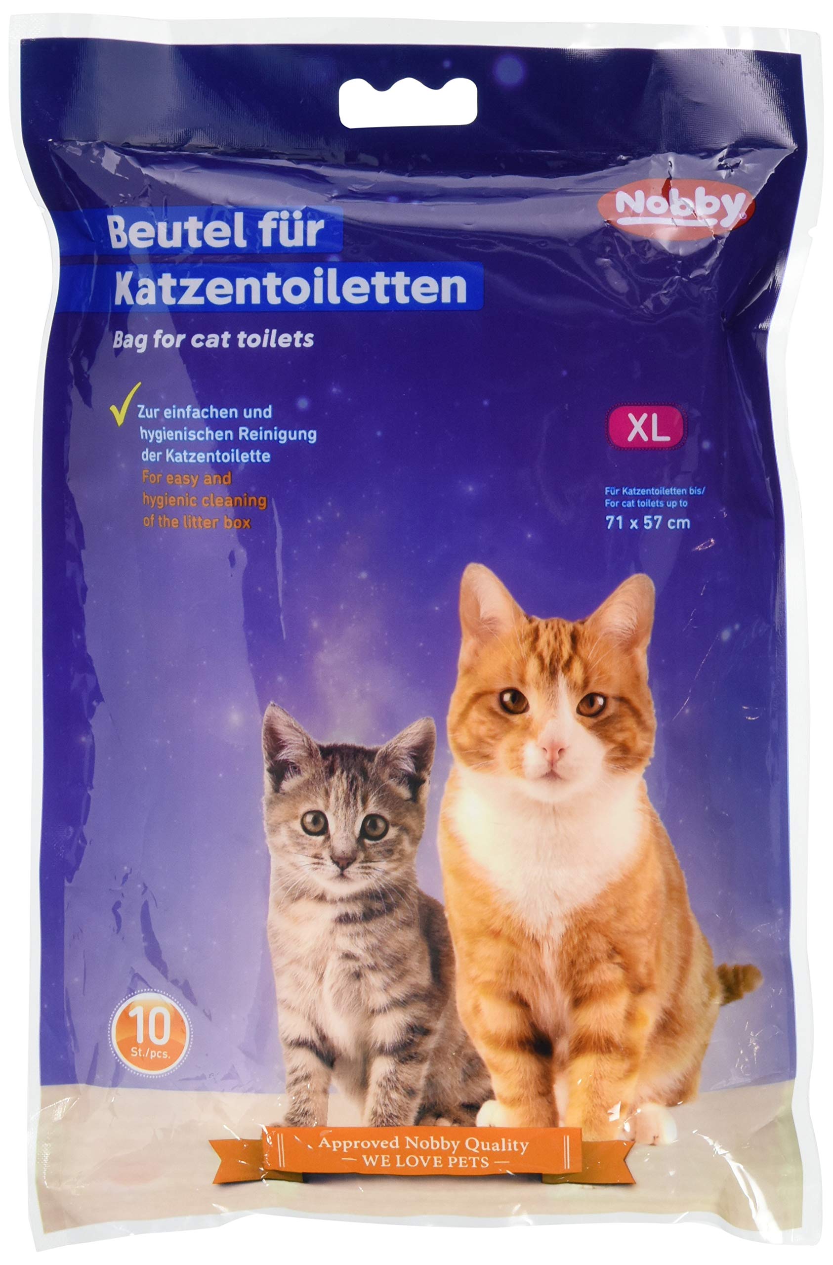 Nobby XL Cat Litter Tray Bags for Toilets up to 71 x 57 cm Pack of 10
