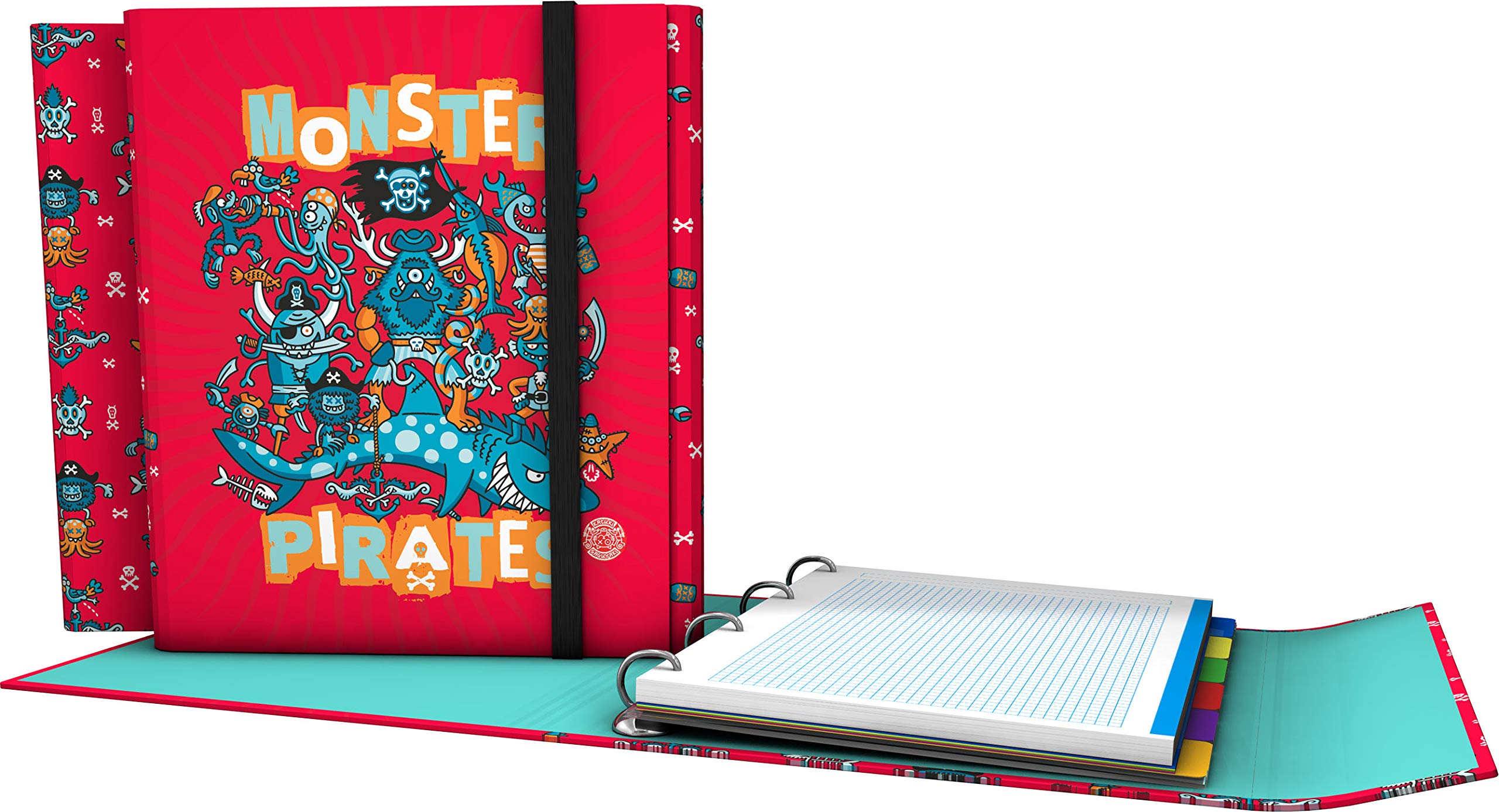 Grafoplás 88211951 Katuki Saguyaki Collection 4-Ring Binder and Spare Part Model Monster Pirate A4