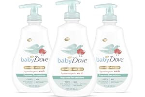 Baby Dove Tip to Toe Baby Body Wash For Baby's Sensitive Skin Sensitive Moisture Washes Away Bacteria, Fragrance-Free and Hypoallergenic Baby Soap, 13 Fl Oz (Pack of 3)