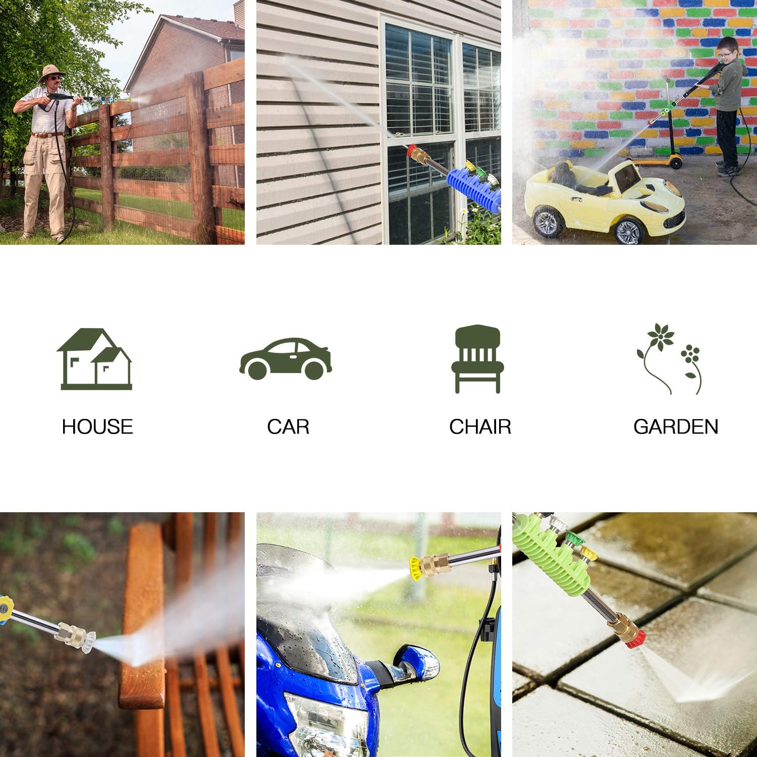 Suyncll 3800 PSI 2.8GPM Electric Pressure Washer Electric Power Washer with Soap Bottle (Blue) : Garden & Outdoor