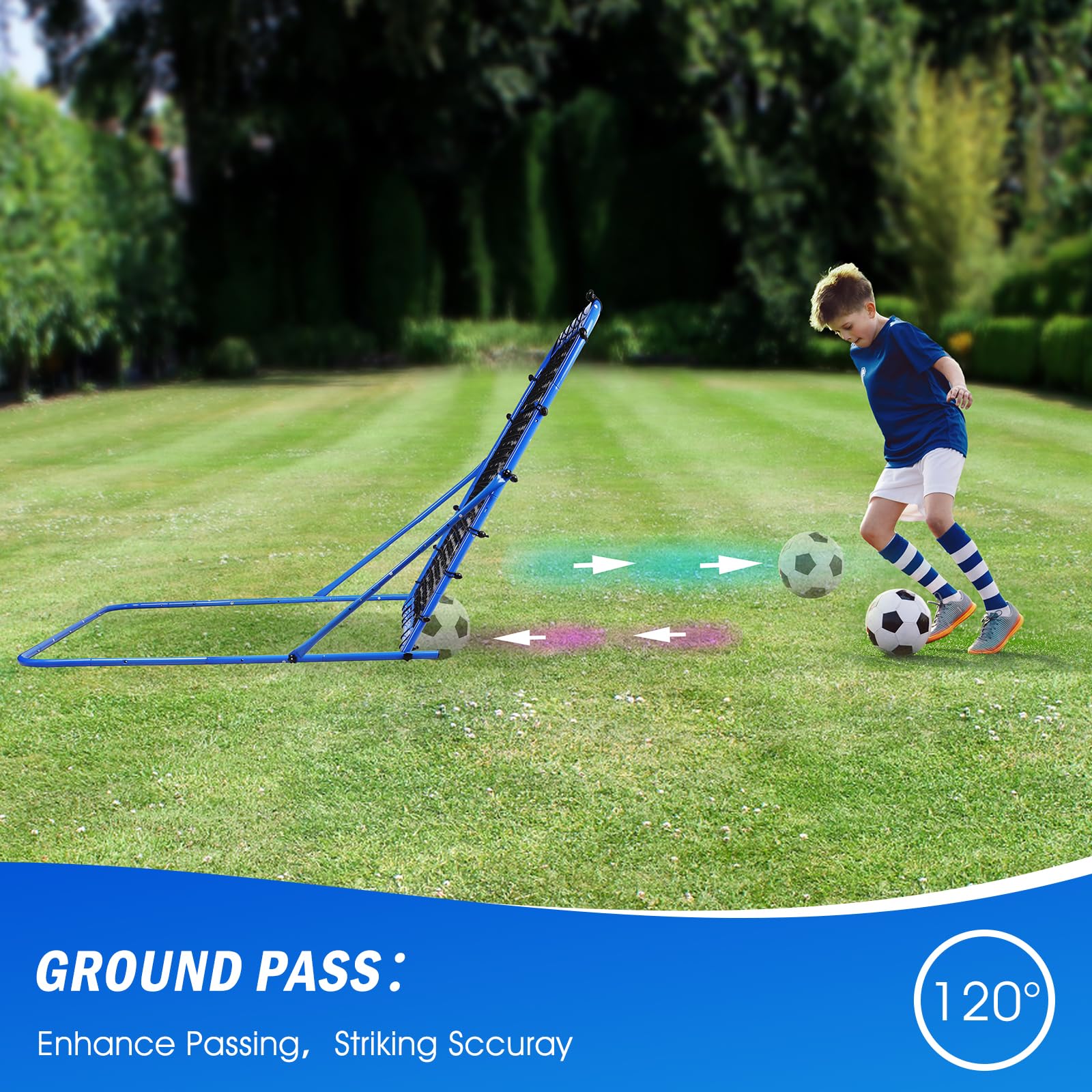 4.8x3.7FT Soccer Rebounder Net, Quick-Switch Angle Soccer Training for Control, Passing Practice, Easy Setup Rebounder Gifts & Equipment for Kids,Teens & Adults
