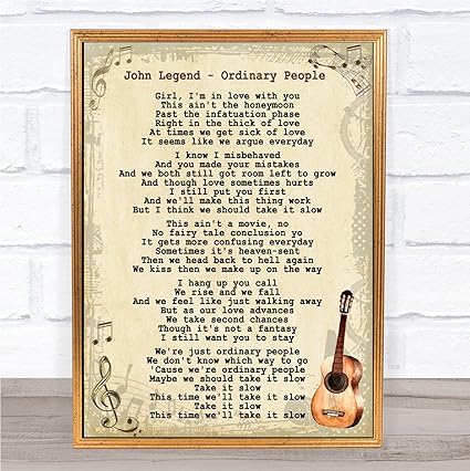 Amazon Com Ordinary People Song Lyric Vintage Quote Print Office Products