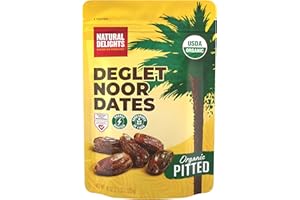 Natural Delights Organic Pitted Deglet Noor Dates – USDA Certified Organic, Non-GMO Verified, Good Source of Fiber, Naturally