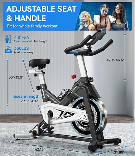 Pooboo Magnetic Exercise Bike Stationary, Indoor Cycling Bike with