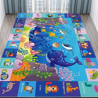 AKUNRUG Baby Play Mat 200x150cm Soft ABC Design Non-Slip Rug