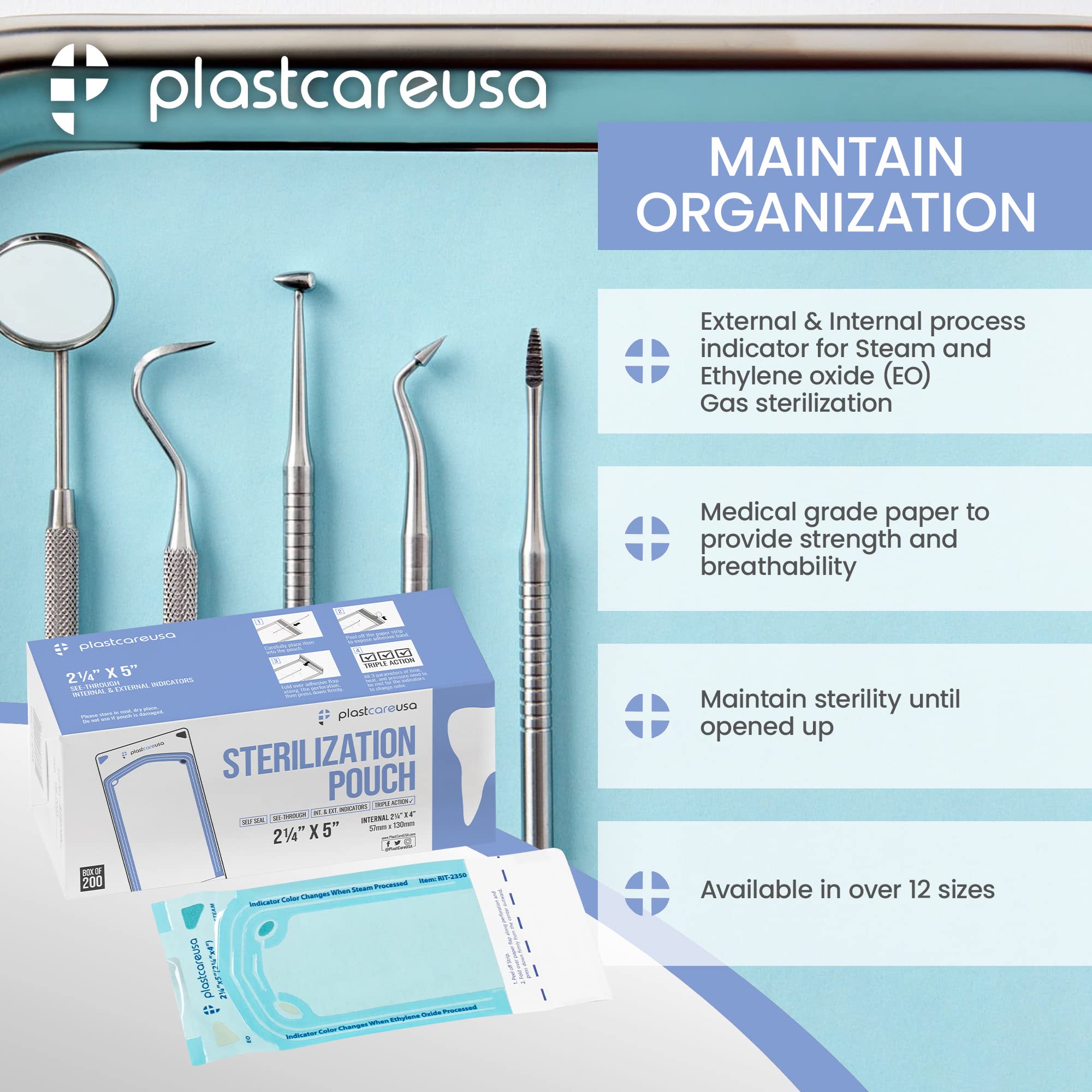 Mua 400 2.25 x 4 Inch Self Sterilization Autoclave Pouches for Cleaning ...