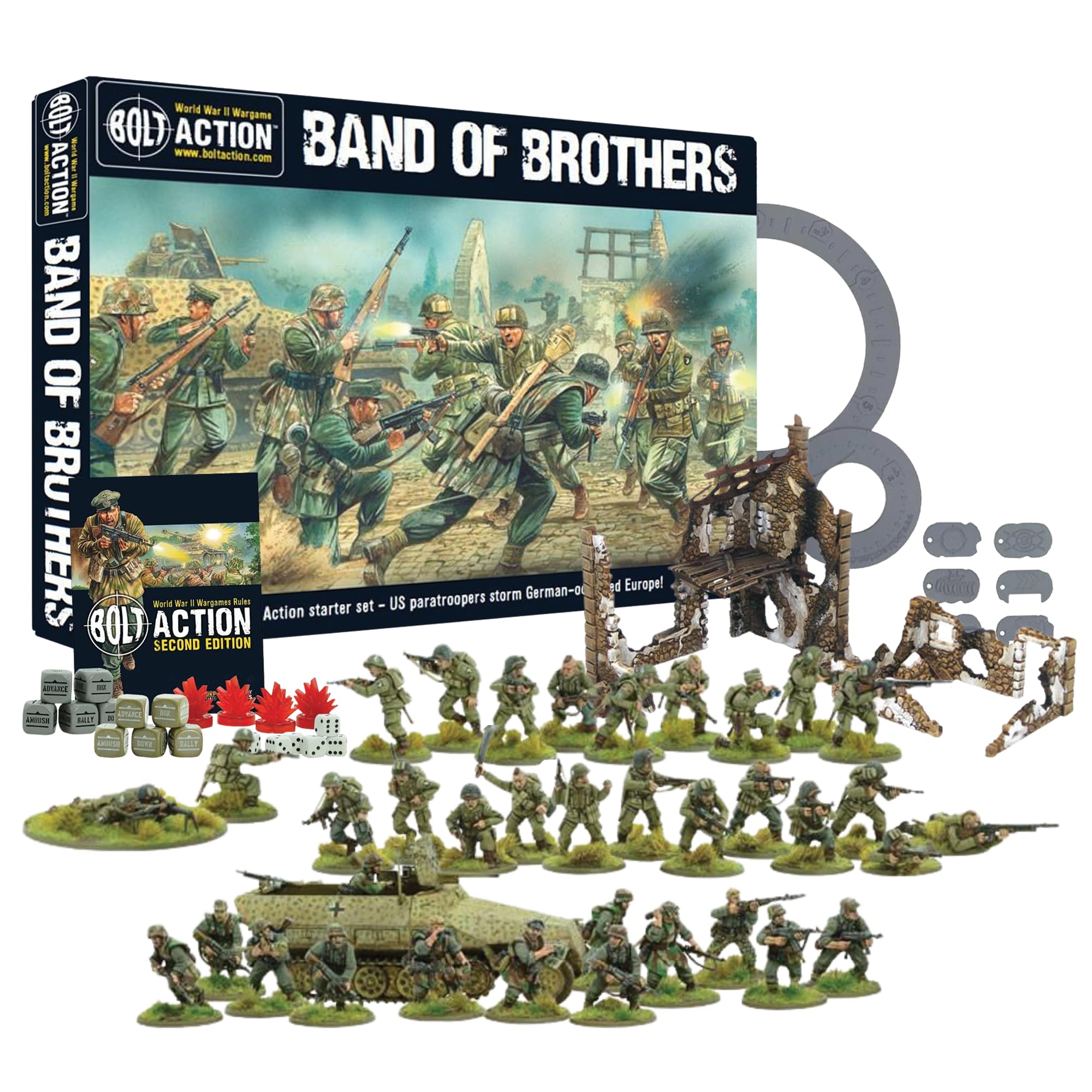 Warlord Games Wargames Delivered Bolt Action Miniatures - Band of Brothers Starter Set- English Language. Action Figures 28mm WWII Miniature Models and Tanks for Miniature Wargaming
