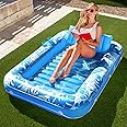 Sloosh Inflatable Tanning Pool Lounger Float for Adults, 70" x 46" Large Suntan Tub Pool Floats Sun Tan Tub Ice Bath Tub Tann